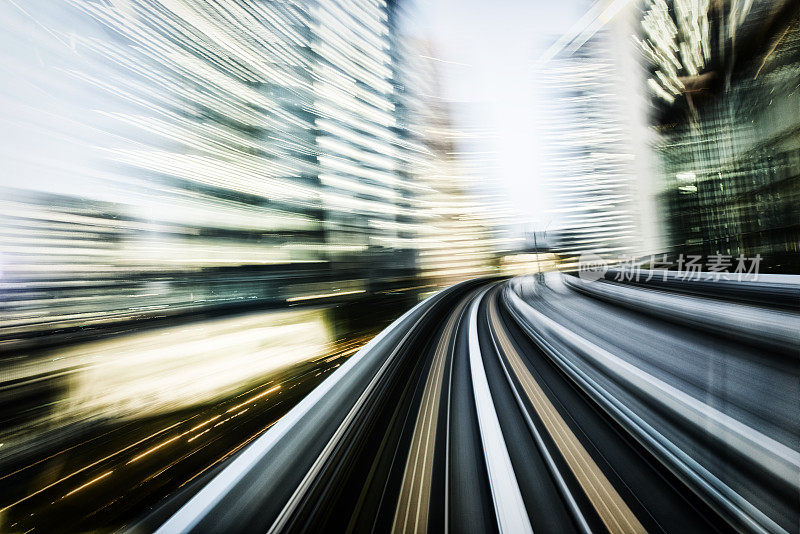 Blurred motion on the Subway in Tokyo